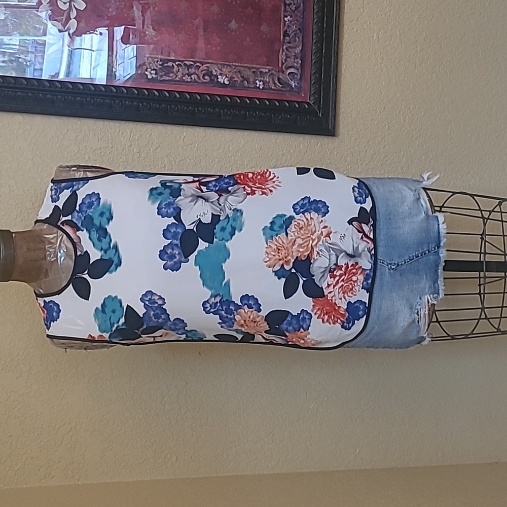 WOMENS FLORAL VINCE CAMUTO HIGH LOW HEM TANK TOP BLOUSE SIZE XS